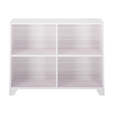 Max & Lily Modern Farmhouse 4-Shelf Solid Wood Bookcase in White Wash Max & Lily