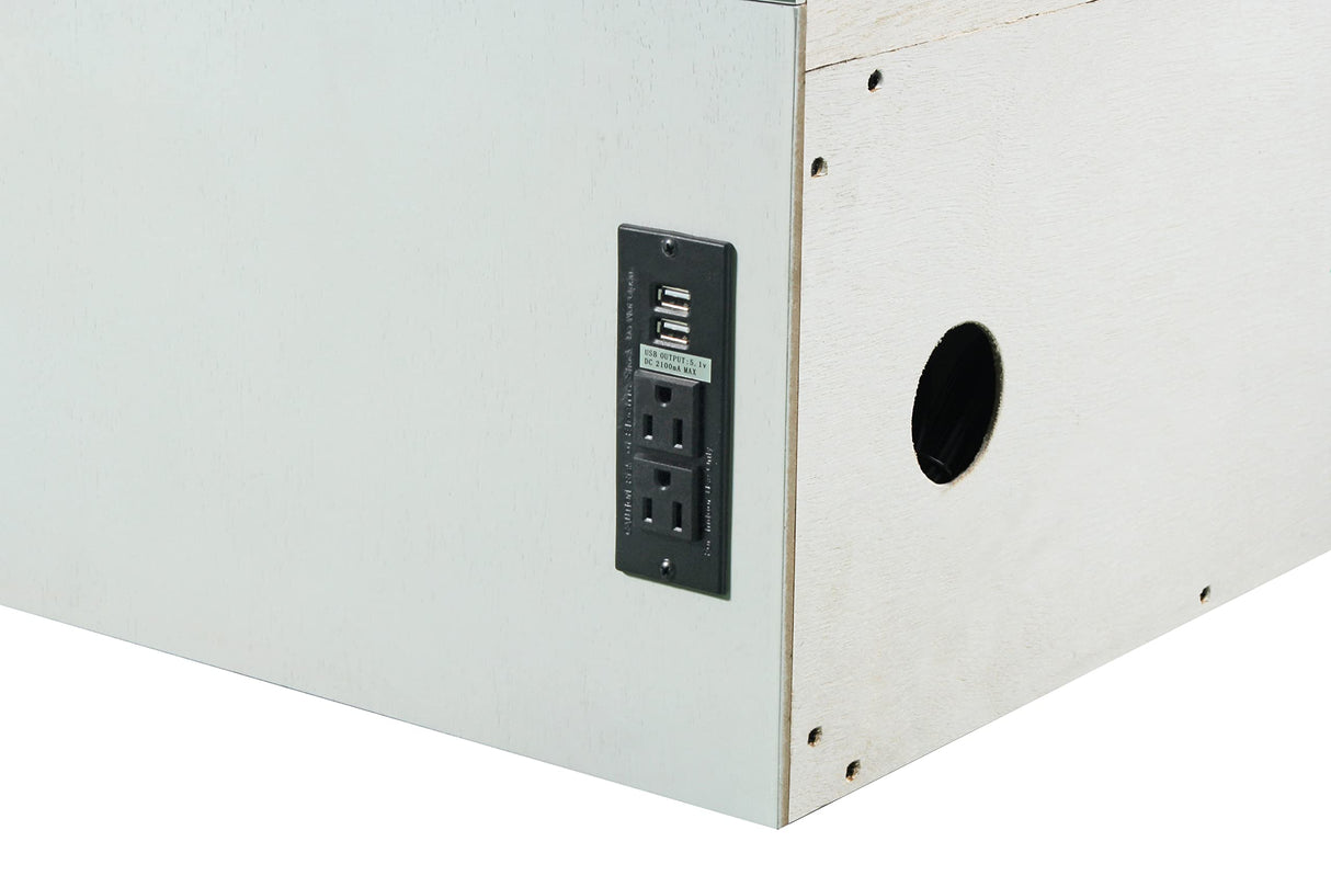 Mega Solutions Emurphybed Paradiseo Murphy Cabinet Chest Bed with Charging Station 8 Inch, Queen (White) Mega Solutions