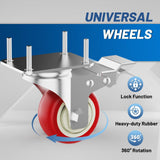 Rumetol Metal Storage Cabinet with Wheels,71" Garage Cabinets with 4 Adjustable Shelves and Lockable Doors,Black Locking Cabinet Suitable for Garages,Home,Office Rumetol