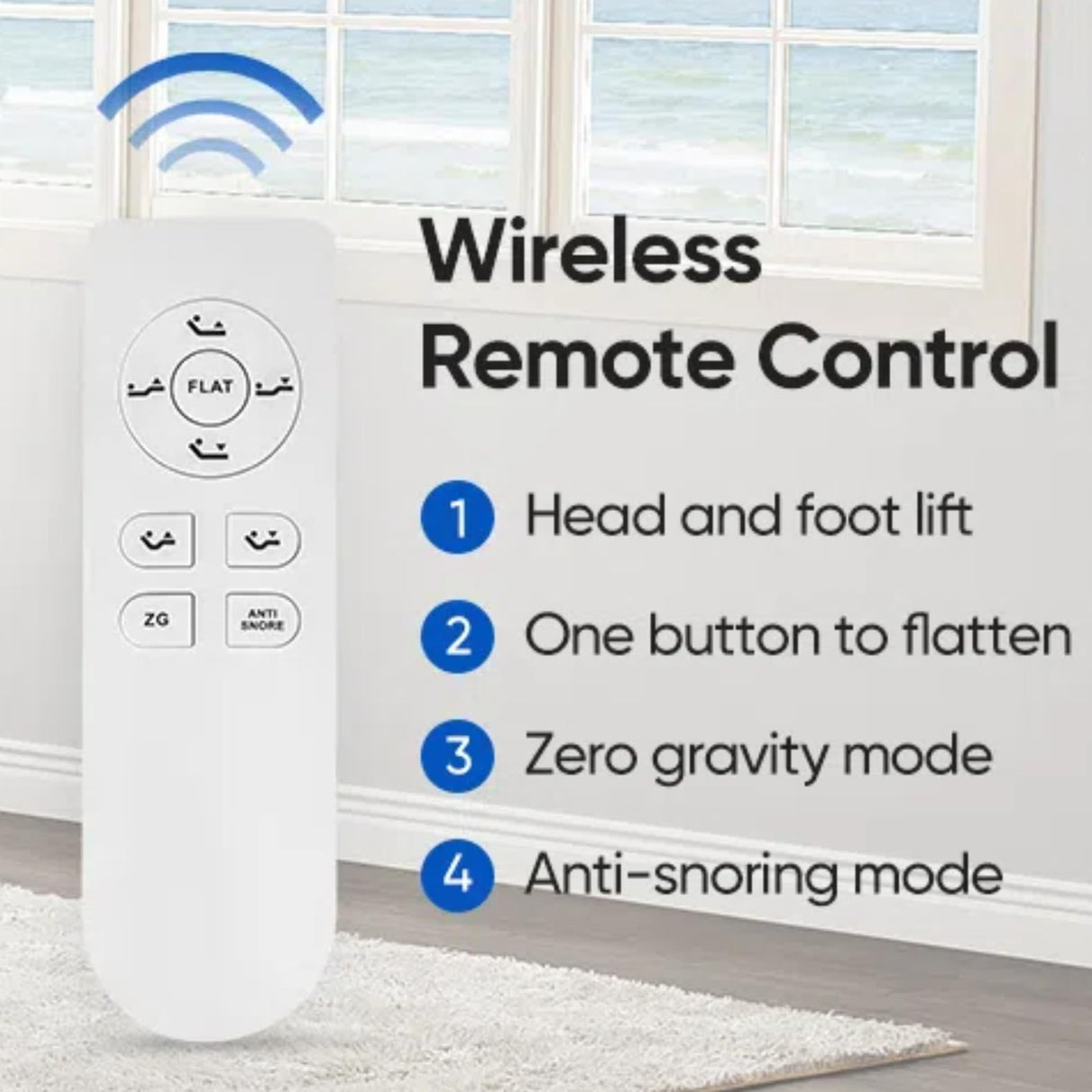 OTDMEL Split King Adjustable Bed Frame with Adjustable Legs, Electric Bed Base Frame with Wireless Remote, 3 Retainer Bars, Zero Gravity & Anti-Snore, Split King OTDMEL