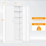 STANI Locking Metal Storage Cabinet with 5 Adjustable Shelves 71”H×32”W×16”D Tall Metal Locker for Office,Home,Garage,Gym,School STANI