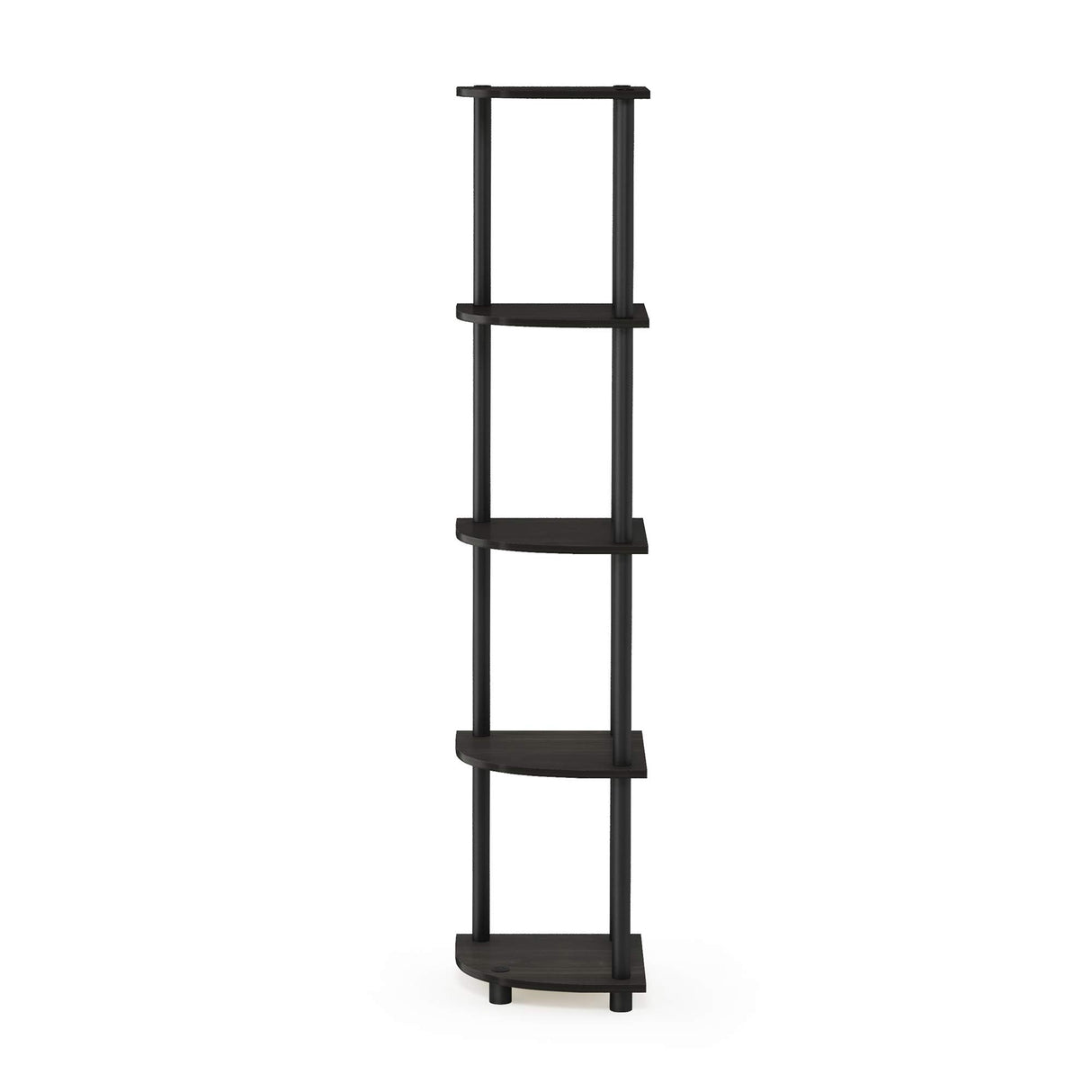 Furinno Turn-N-Tube 5 Tier Corner Display Rack Multipurpose Shelving Unit, 1-Pack, Espresso/Black Furinno