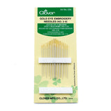 Clover Gold Eye Embroidery Needles Size 3-9 - 16 Pack Clover