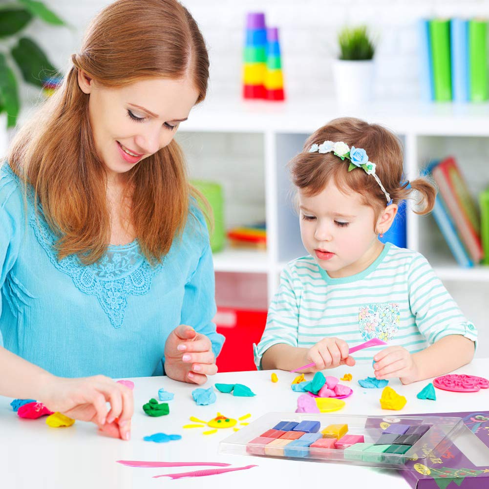 CiaraQ 24 Colors Small Block Polymer Clay Starter kit, Oven Bake Clay, DIY Molding Clay, Great for Kids, Beginners CiaraQ