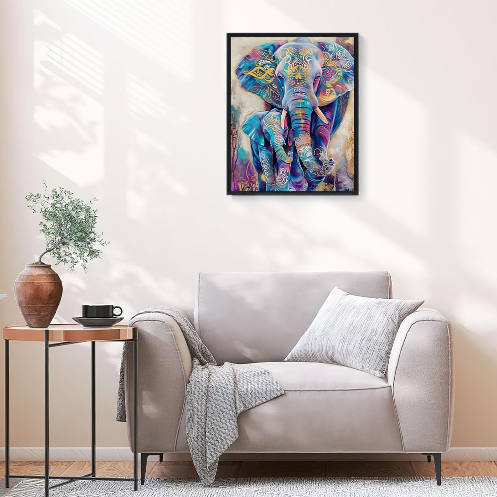 Natuyalo Animals Paint by Numbers Kit for Adults - Elephants Family Paint by Number on Canvas Without Frame, DIY Acrylic Painting for Ideal Gift Home Wall Decor (16x20 Inch) Natuyalo