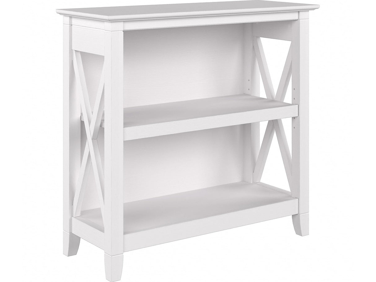 Bush Furniture Key West Small 2-Shelf Bookcase in Pure White Oak Bush Business Furniture