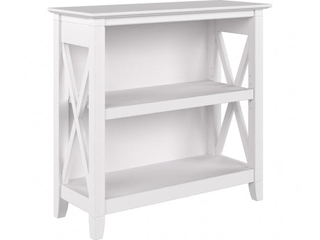 Bush Furniture Key West Small 2-Shelf Bookcase in Pure White Oak Bush Business Furniture