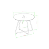 Walker Edison Modern Metal and Wood Round Dining Table, 40 Inch, English Ash Walker Edison