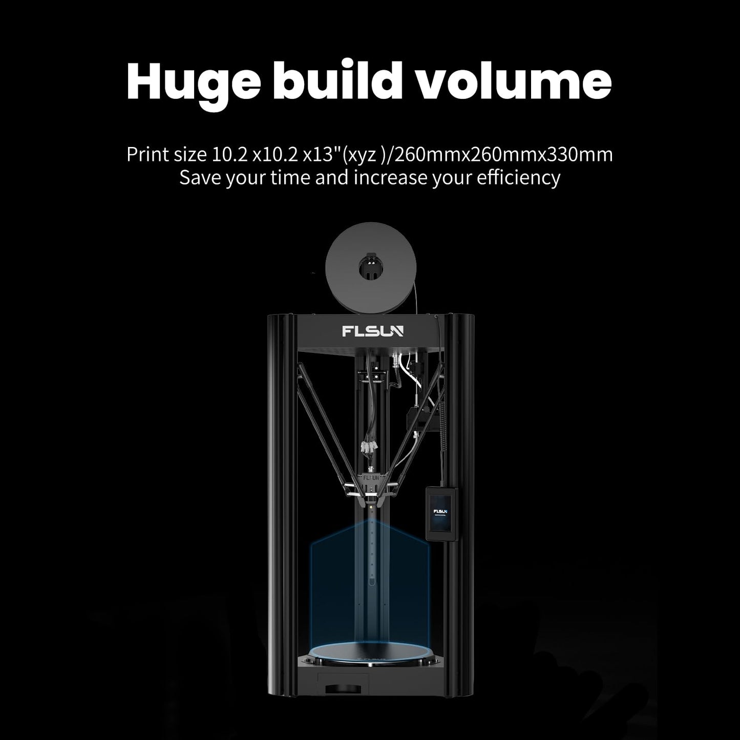 Flsun Super Racer 3D Printer Upgrade 200 mm/s High Speed 2800 + mm/s², flsun sr Upgrade Delta 3D Printers with Direct Drive Extruder and Auto Leveling Size Φ260 x 330 mm (flsun sr) - WoodArtSupply