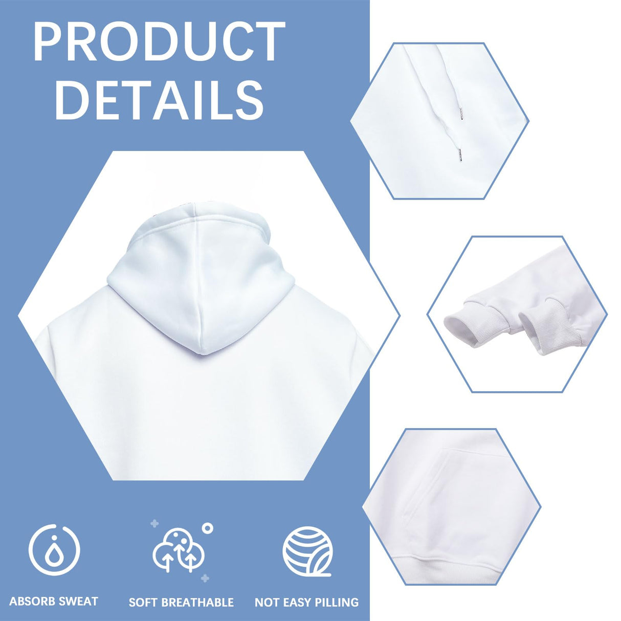 LaiHiulaan Sublimation Hoodies Blanks Men 100 Polyester hoodie for Sublimation White Hoodie Wholesale for Printing LaiHiulaan