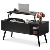 ALINE FURNITURE Coffee Table Lift Top - Black Lift Top Coffee Table with Hidden Compartment Storage - Lift Up Coffee Table - Wood Coffee Tables for Living Room ALINE FURNITURE