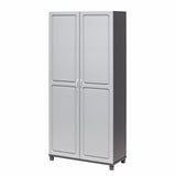 SystemBuild Evolution Kendall 36" Utility Storage Cabinet, Graphite Gray/Light Gray SystemBuild