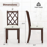 Giantex Wood Dining Chairs Set of 2, Farmhouse Kitchen Chair with Rubber Wood Legs, Max Load 400 Lbs, Armless Wooden Dining Side Chairs w/Cushion Seat, High Back Upholstered Dining Room Chair, Walnut Giantex