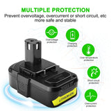 energup 2Pack 18V 3.8Ah P102 Replacement for Ryobi 18V Lithium Battery for 18-Volt ONE+ Battery P104 P105 P102 P103 P107 Cordless Tools Compatible with Ryobi 18v Batteries energup