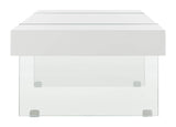 Safavieh Home Jacob White and Glass Leg Coffee Table Safavieh