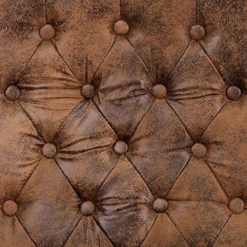 Flash Furniture Derrick Traditional Microfiber Tufted Swivel Office Chair with Wood Base, Ergonomic Farmhouse High-Back Desk Chair, Bomber Brown Flash Furniture