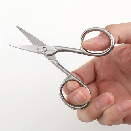 JARVISTAR Small Embroidery Curved Scissors, 4” Forged Stainless Steel Detail Craft Yarn Scissors, Pointed Tip Sharp Metal Precision Little Scissors for Fabric Sewing Needle Work, DIY craft JARVISTAR