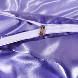 DREFEEL Hotel Quality Solid Lilac/Lavender Duvet Cover Set Twin/Single Size Silk Like Satin Bedding with Hidden Zipper Ties Soft Stain Resistant Quilt/Comforter Cover Set DREFEEL