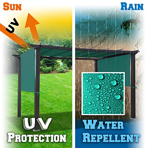 BenefitUSA 18' x 8.3' Universal Replacement Canopy Top Cover for Pergola Structure (Green) BenefitUSA