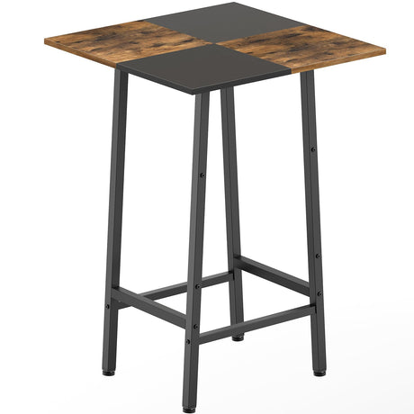YATINEY Bar Table, Kitchen Dining Table, Bar Counter Height Table, Pub Table, Color Matching Breakfast Table, for Dining Room, Tavern, Coffee Corner, Party, Rustic Brown and Black BT02BR YATINEY