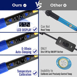 110W Electronics Soldering Iron Kit - LCD Digital Soldering Iron Adjustable Temperature, Wire & Cutter, Stand, Soldering Iron Tip Set, Desoldering Pump, Solder, Tweezers, Soldering Flux Paste LDK