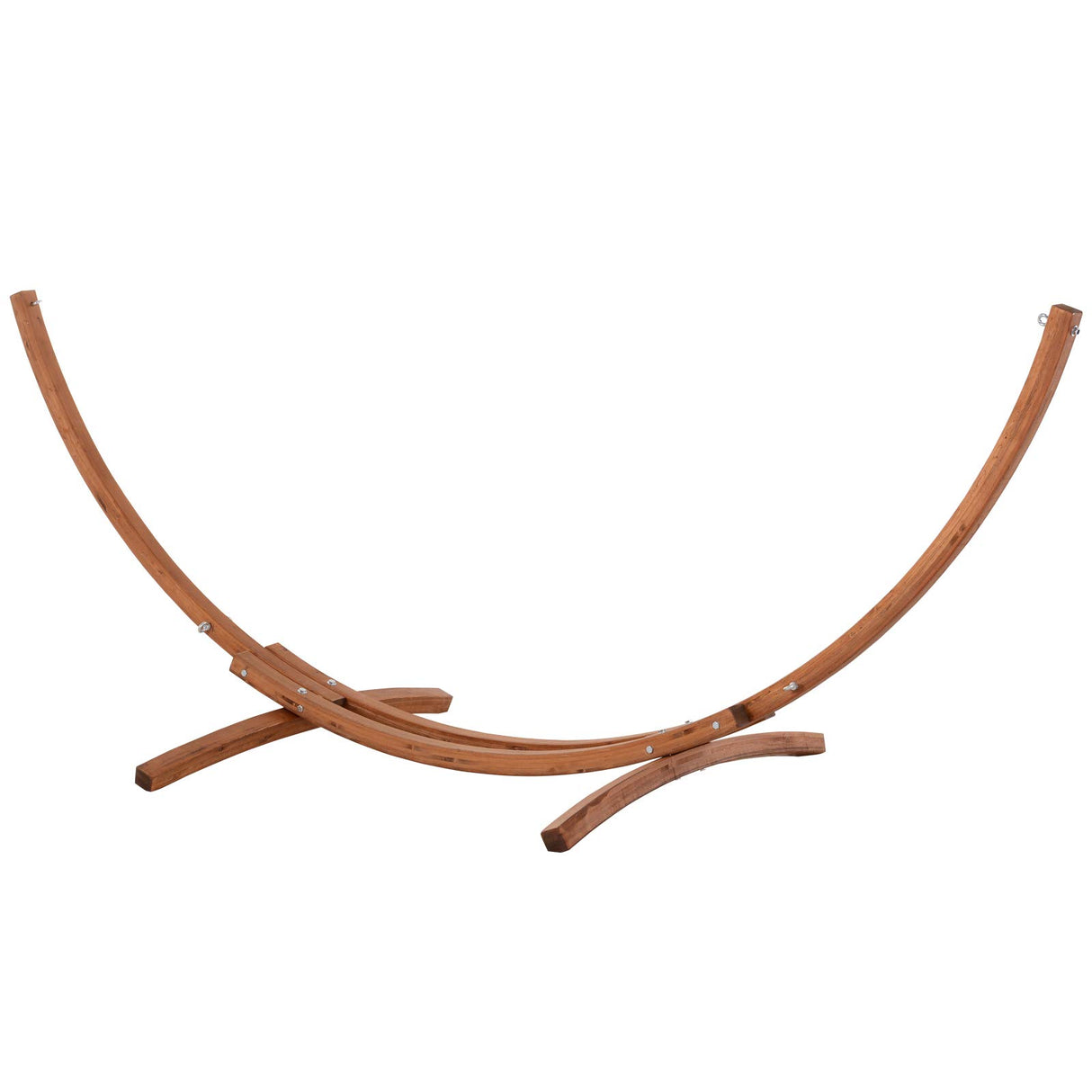 Outsunny 10' Wood Outdoor Hammock, Hammock with Stand Rainbow Bed, Heavy Duty Roman Arc Hammock for Single Person for Patio Backyard Balcony Porch, White Outsunny