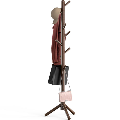 Simple Houseware Wooden Coat Rack Stand Garment Tree Rack, Walnut Simple Houseware