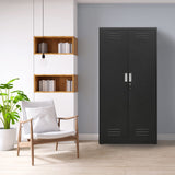 TaskStorz 71 Inch Metal Storage Cabinet with Locking Doors and Adjustable Shelves, Steel SnapIt Cabinet, Metal Garage Cabinet, Tool Cabinets for Office, and Home Use (Black) TaskStorz