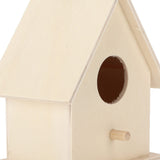 Mini Wooden Bird House, Hanging Birdhouse Nesting Box Natural Unfinished Wood Bird Nests DIY Ornament Crafts for Outdoor Garden Courtyard Decoration Hapivida