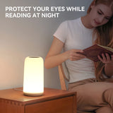 ROOTRO Touch Bedside Table Lamp, [Sleek Design & RGB Mode] 3 Way Dimmable Small Lamp for Bedroom, LED Lamp with Warm White Lights, Multi-color Smart Nightstand Lamp for for Living Room Home Gifts ROOTRO