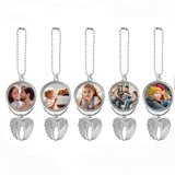 Sublimation Pendant Blanks,Car Picture Frame,Angel Wing Printing Pendant Jewelry Making, Sublimation Blanks Bulk for Automobiles Home Christmas Ornaments(5PC) MGBISYI