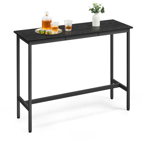 VASAGLE Bar Table, Narrow Long Bar Table, Kitchen Dining Table, High Pub Table, Sturdy Metal Frame, Industrial Design, 15.7 x 47.2 x 35.4 Inches, Ebony Black and Ink Black ULBT120B56 VASAGLE