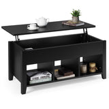 Tangkula Lift Top Coffee Table, Wood Home Living Room Modern Lift Top Storage Coffee Table w/Hidden Compartment Lift Tabletop Furniture (Black) Tangkula