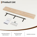 Heimlove Wood Floating Shelves for Wall,Fireplace Mantel Shelves,Rustic Farmhouse Floating Shelves 48 inch,Solid Pine Wood Wall Shelf for Bathroom,Bedroom,Living Room,Kitchen,Office Decor-Natural Heimlove