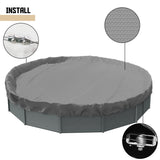 TANG 22' ft Round Pool Covers for 18 Feet Round Above Ground Tank Spa Pool Covers Winter Leaf Pool Covers Wire Rope Hemmed All Edges 4ft Overlap, Trampoline Cover (18', Light Grey) TANG