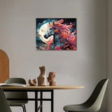 TUMOVO Paint by Numbers for Adults Moon, Flowers and White Horses Paint Number Kits Night Sky Adult Paint by Number Animals Adult Paint by Number Kits DIY Oil Painting Kits, 16 x20 Inch TUMOVO