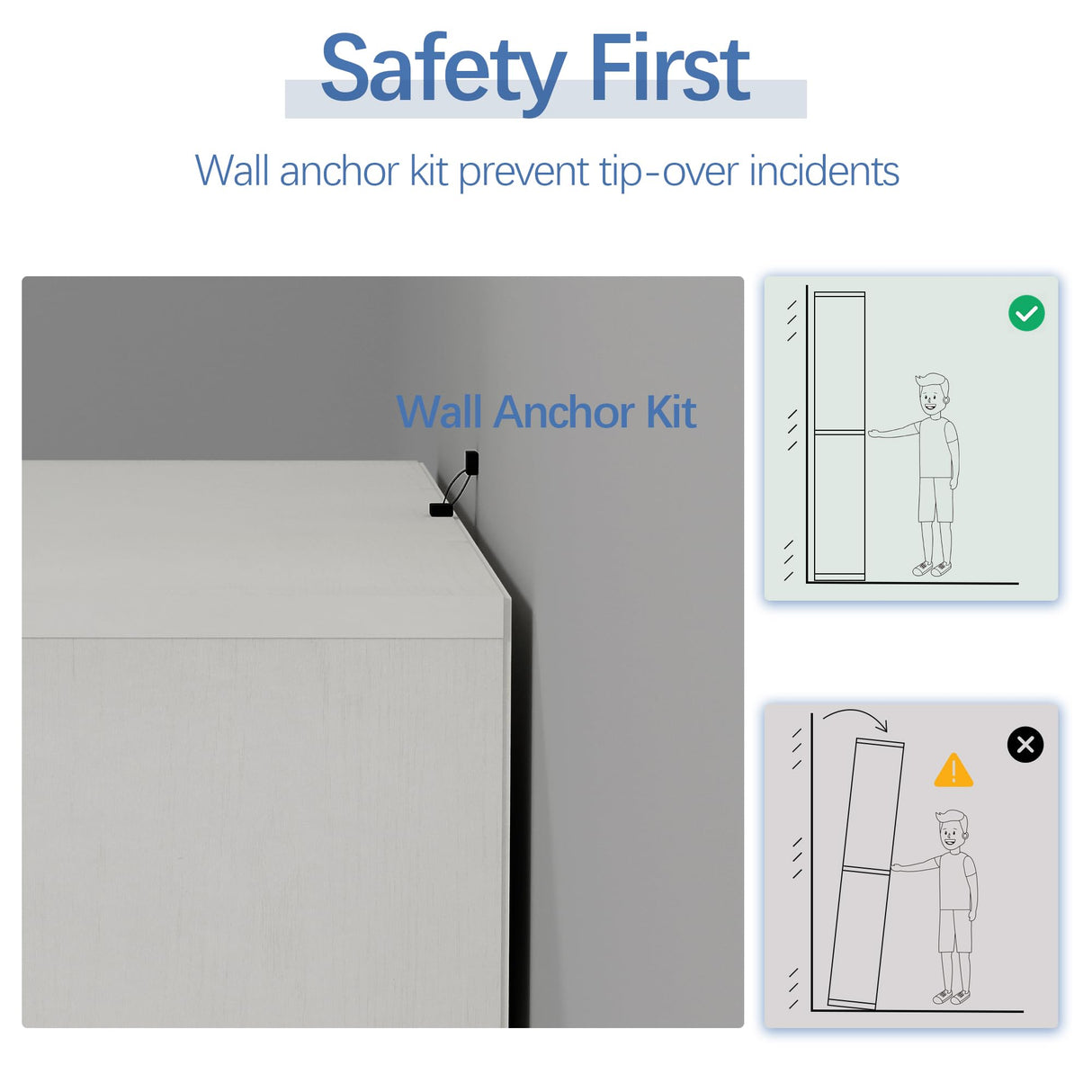 Blini 3-Shelf Tall Bookcase in White - Stylish Wooden Storage Solution for Home & Office blini