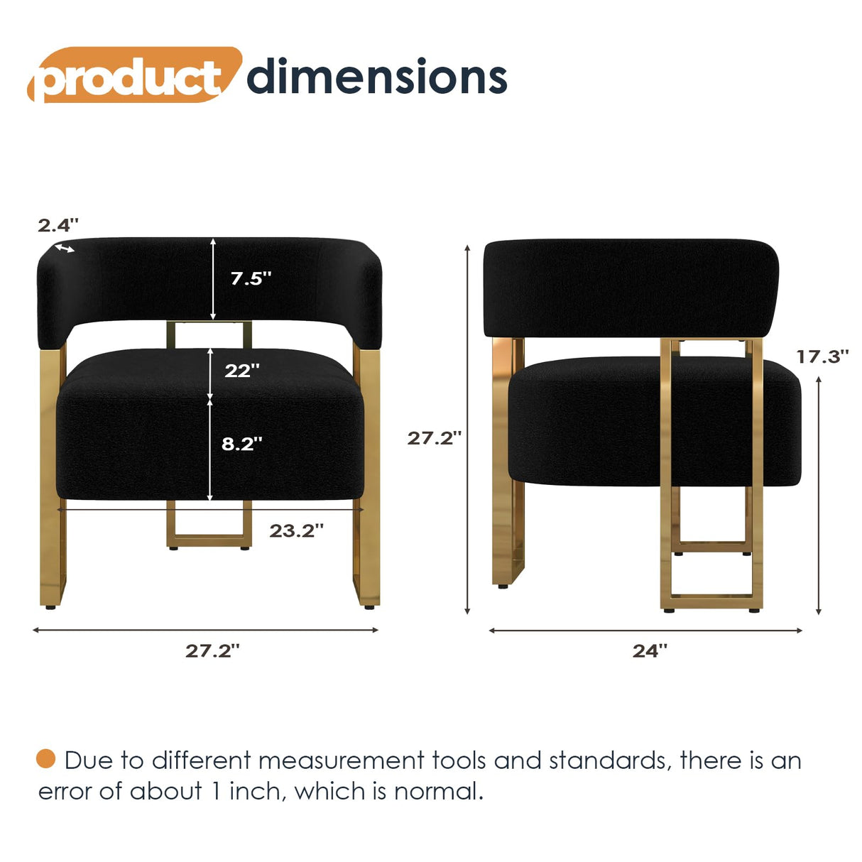 AODAILIHB Mid Century Sherpa Boucle Accent Chair Set of 2, Modern Upholstered Armchair Black Bucket Chair Comfy Side Chair Arm Chairs for Living Room, Office, Club, Reading Nook (2, Black) AODAILIHB