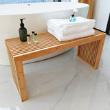 Versatile Wooden Slatted Bench - Sleek Modern Design for Dining, Entryway, Bedroom - Indoor Use with Storage Capability for Home, Kitchen, Bathroom & Beyond (Natural) Berkvee