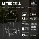 Weber 14.5 -inch Smokey Mountain Cooker, Charcoal Smoker,Black Weber