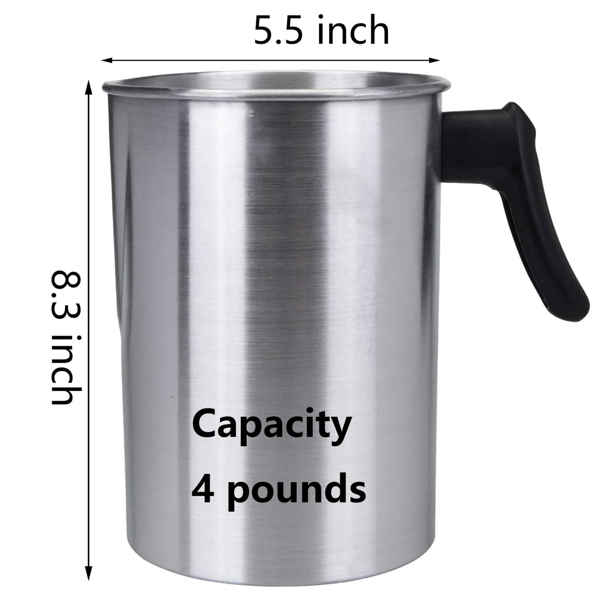 Yarlung 4 Pounds Candle Making Pouring Pot, Aluminum Construction Candle Making Pitcher Dripless Pouring Spout Wax Melting Pot with Heat-Resisting Handle yarlung