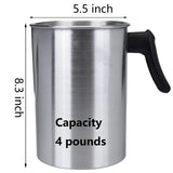 Yarlung 4 Pounds Candle Making Pouring Pot, Aluminum Construction Candle Making Pitcher Dripless Pouring Spout Wax Melting Pot with Heat-Resisting Handle yarlung