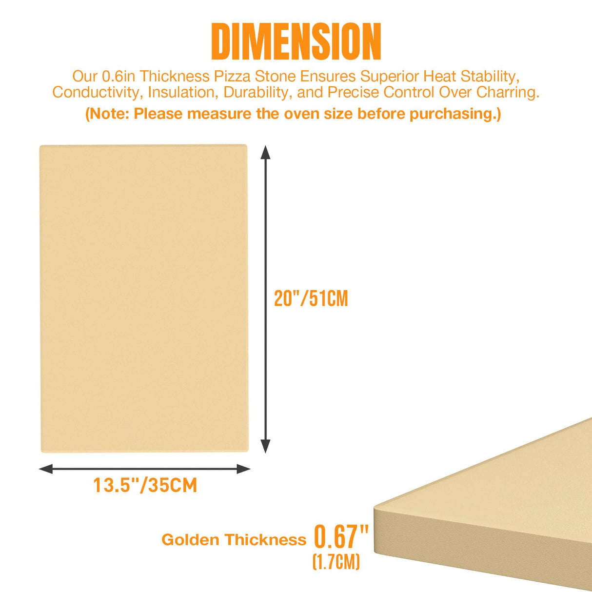 Caprihom Large Pizza Stone 20" x 13.5" Pizza Stone for Grill Rectangular Thick (0.67”) Baking Pizza Stone for Oven Heavy Duty Cordierite Stone, Ideal for Baking Pizzas - Includes Scaper Caprihom