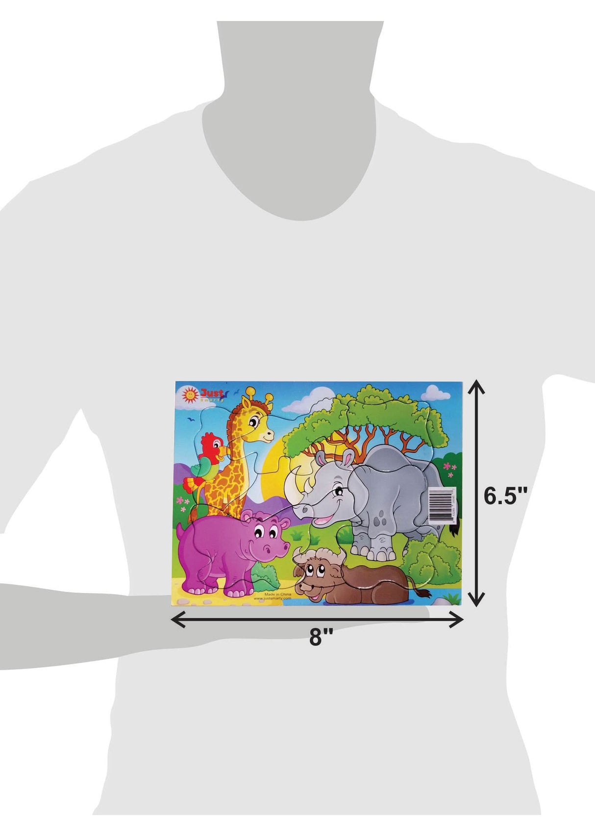 Just Smarty Preschool Puzzles for Toddlers 2-4 Set of 2 | Fun Shapes Ocean Puzzle and Zoo Puzzle 7 Pieces Each with Tray | Kids Puzzles Ages 2-4 | Educational and Learning Puzzles Kindergarten Level 2 Just Smarty