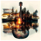 DIADAY 5D Diamond Art Kits for Adults Guitar, Full Round Drill Forest Landscape Diamond Painting Kits for Adults, DIY Gem Diamond Art Crafts, Home Wall Decor Gift 12 x 12 inches DIADAY