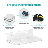 Wall Mount Floating Shelves for 2 Pcs Security Camera Shelf Mini Speaker Other Small Items in Bedroom Bathroom Kitchen Living Room Clear Mini Shelf Flexible Use for Wall Space(L) Liboer