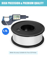 Haosegd 3D Printer Filament PLA 1.75mm 3-D Printing Materials 5 Colors Bundle Print Filiment 1.75 mm White Black Red Blue Purple Dimensional Accuracy ±0.02mm Fillament Spool Vacuum Packaging 250G X 5 Haosegd