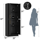 Homzbesy Pantry - Kitchen Pantry Cabinet with 4 Doors and Adjustable Shelves, Tall Black Cabinet Freestanding Storage Cupboard for Dining Room Living Room, Laundry, Bathroom Homzbesy