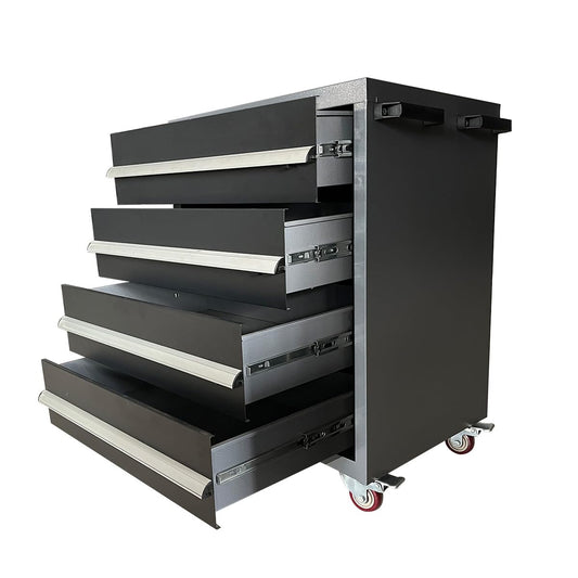 JZD Metal Garage Storage Cart with 4 Locking Drawers - WoodArtSupply