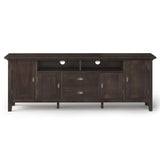 SIMPLIHOME Redmond SOLID WOOD Universal TV Media Stand, 72 Inch Wide, Transitional, for Flat Screen TVs up to 80 Inch in Brunette Brown SIMPLIHOME
